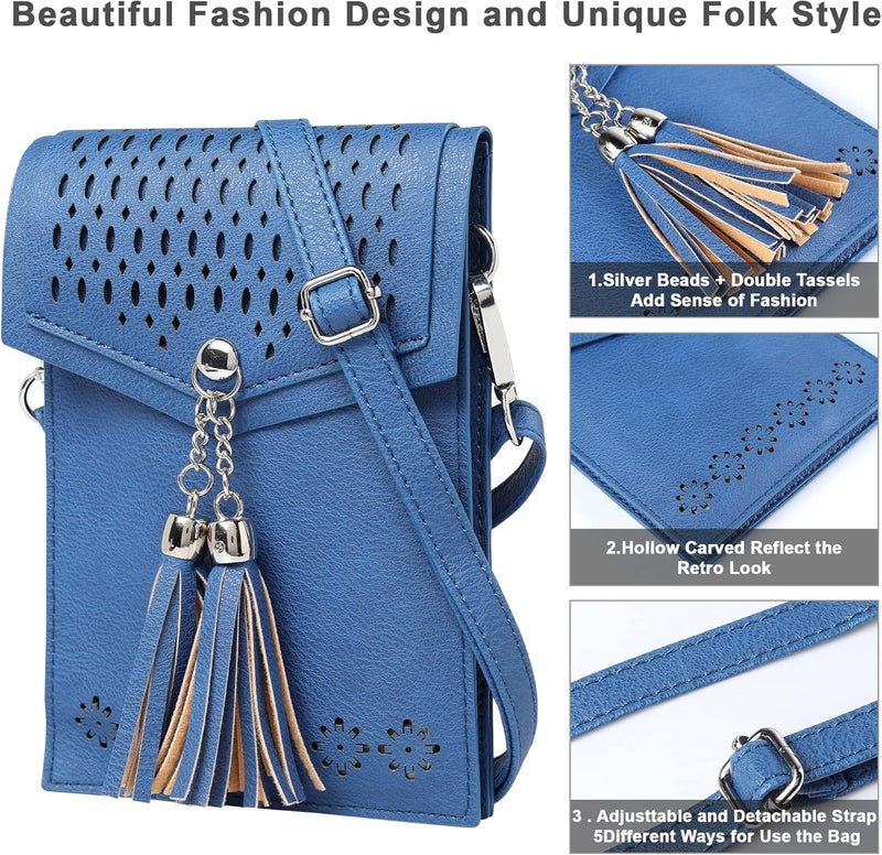 seOSTO Womens Small Crossbody Bag For Woman, Tassel Wallet Purse，Gifts For Teenage Girls - Image 5